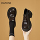 DAPHNE達(dá)芙妮英倫風(fēng)小皮鞋2025春季新款黑色系帶單鞋厚底復(fù)古學(xué)院樂福鞋女款 棕色 37
