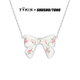 尤目x SHUSHUTONG雙面陶瓷蝴蝶結項鏈女生日禮物送女友 粉&綠色
