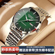 冠琴（GUANQIN） 男士手表機械表全自動(dòng)防水夜光時(shí)尚潮流瑞士腕表雙日歷商務(wù)國表 本色綠面