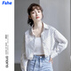 FSHE豎條紋襯衫外套女長(cháng)袖設計感小眾收腰短款上衣2025年夏秋裝新款潮 白色 S