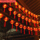 勤凱新年小燈籠太陽(yáng)能充電彩燈紅燈籠福字裝飾燈戶外防水燈串戶外庭院 水晶流蘇燈籠4.5厘米 2米10燈電池款不電池