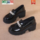 卡帝樂(lè )鱷魚(yú)（CARTELO）瑪麗珍小皮鞋女2025春秋季新款增高女鞋厚底樂(lè )福鞋女松糕軟底單鞋 黑色 36