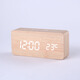 WOOD SHOW自動(dòng)對時(shí)鬧鐘靜音夜光小程序電子鐘臥室桌面座鐘藍牙充電家用鬧表創(chuàng  )意夜光電子鬧鐘 新款8066-竹木白字-充電款