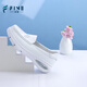 緋櫻氣墊護(hù)士鞋女春秋款真牛皮舒適鏤空醫(yī)護(hù)工作鞋2-2016 白色 36 