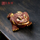 璽翰雅（ROYHOYE）宜興紫砂三足金蟾蜍陳洪軍描金轉(zhuǎn)眼發(fā)財金蟾茶寵茶道擺件可養(yǎng)茶玩 描金轉(zhuǎn)眼發(fā)財金蟾