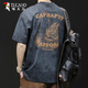 啄木鳥(niǎo)（TUCANO）重磅短袖t恤男士寬松大碼潮牌夏季2025新款衣服男款純棉男裝體恤 灰色 XL 【適合145-160斤】