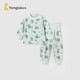 童泰（TONGTAI）嬰兒套裝春秋季純棉寶寶衣服兒童家居服內(nèi)衣上衣高腰褲子綠色90cm