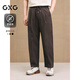 GXG男裝【舒柔特】輕薄休閑褲通勤男彎刀褲寬松褲 2025夏季新品 深咖色 M (30)