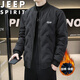 JEEP SPIRIT吉普棉服秋冬季男款防風(fēng)保暖內膽男士休閑外套 黑色 2XL