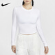 耐克（NIKE）女裝上衣2025春街舞系列時(shí)尚修身打底短款長(cháng)袖運動(dòng)T恤上衣 HF5323-100 M