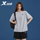 特步運動(dòng)短袖上衣女夏季薄款速干涼感透氣排汗t恤圓領(lǐng)套頭衫寬松半袖T 云峰灰 M /170