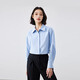 伯德小姐藍色襯衫女面試內搭職業(yè)正裝小個(gè)子穿搭通勤正肩襯衣