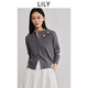 LILY智性開(kāi)衫2025春法式老錢(qián)風(fēng)花朵休閑百搭圓領(lǐng)針織開(kāi)衫外套女 501灰色 L