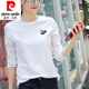 皮爾卡丹（pierre cardin）新疆棉純棉23春秋新款白色t恤女打底衫長袖簡約韓版寬松T恤 白色長袖小鵝 XL 115-125斤