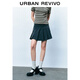 UR秋季新款女裝學(xué)院風(fēng)箱褶純色A字廓形短裙半裙UYY540002 深灰 S