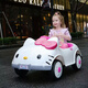 十月同辛hellokitty貓兒童電動(dòng)汽車(chē)可坐人帶遙控搖擺可愛(ài)女孩寶寶玩具童車(chē) 粉色+雙驅12v4.5a電瓶 塑料座
