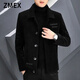 ZMEX新款男士外套春秋季潮流百搭薄上衣翻領(lǐng)外套夾克男 黑色 3XL 建議140-160斤