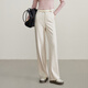 逸陽(yáng)逸陽(yáng)萊賽爾醋酸窄版直筒西裝闊腿褲女秋季新款高腰垂感大碼女裝 米白色 30