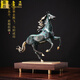 唐丞馬到成功高端黃銅馬擺件領(lǐng)導辦公室高檔客廳博古架柜子裝飾工藝品 黃銅駿馬（黃銅+胡桃木）