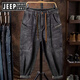 JEEP SPIRIT吉普日系工裝牛仔褲男士潮牌春秋季寬松大口袋大碼休閑褲干活穿的 灰色(高品質(zhì))主圖款 XL 【建議120-135斤】