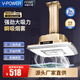 V-POWER麻將機(jī)外排吸煙燈空氣凈化器升降吊燈棋牌室直排商用凈化燈 工程升級(jí)性價(jià)_香檳金(暗裝) 自行安裝