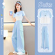 優(yōu)優(yōu)1點(diǎn)（Yoyo one）工裝褲女童夏季套裝2025新款兒童短袖運(yùn)動(dòng)服潮酷夏裝大童夏天衣服 18908漸變藍(lán)15029藍(lán)色 150 150cm