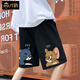 才俏短褲男夏季新款潮流大碼情侶五分短褲學(xué)生卡通港風(fēng)百搭寬松休閑褲 貓和老鼠011-黑 L _[建議-125斤]