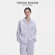 TEENIE WEENIE小熊睡衣女款春夏季2025新款舒適休閑開衫棉翻領(lǐng)甜美家居服套裝 丁香紫 M