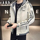 JEEP SPIRIT吉普夾克男春秋季新款防風(fēng)工裝加絨男士外套連帽帥氣中青年上衣服 8906卡其色 XL 【建議135-160斤】