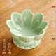 竹茗堂蓮花高腳盤陶瓷家用茶點(diǎn)盤佛手柑托盤干果碟日式簡約甜品盤點(diǎn)心盤 蓮花高腳果碟【淺青】