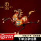紀梵蒂 GEFIODEY純銅馬踏飛燕馬擺件新中式家居電視柜酒柜裝飾品馬到成功商務禮品 純銅大漆馬踏飛燕