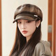 九州絲羽英倫八角貝雷帽女秋冬2025媽媽格子復古顯臉小韓版文藝減齡報童帽 格子八角帽-咖色 均碼