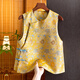 米詩(shī)德新中式真絲宋錦馬甲女新中式高端真絲宋錦馬甲背心女2025春季新款 黃色 均碼 L115至125斤