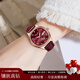瑞士浪琴手表女士全自動(dòng)機械表情人節送禮1314女表時(shí)尚防水腕表 1314玫金紅面 32mm 收藏贈送原裝皮表帶