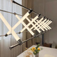 設計師燈飾組合玻璃餐廳吧臺吊燈酒店大堂前臺休息區咖啡廳馬扎燈 1.8米高端玻璃銀色-12燈 全光譜*兼容米家APP+無(wú)極調光
