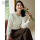 初申秋冬長(cháng)袖襯衫女輕法式蕾絲珍珠紐扣加厚保暖襯衣上衣S143C2036
