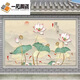 九魚荷花圖迎門墻定制庭院戶外背景墻農(nóng)村陶瓷磚影背墻照壁影壁墻 款式一 高溫?zé)拼纱u/0.1平方米
