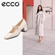 愛步（ECCO）七夕禮物 瑪麗珍鞋女鞋 25年倪妮同款高跟鞋淺口單鞋 型塑290963 石灰色29096301378 36