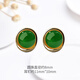 QPQK和田玉耳釘2026年新款冰種翡翠復古綠色耳飾高級感金鑲玉耳環(huán) 碧玉耳釘