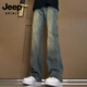 JEEP SPIRIT復(fù)古藍牛仔褲男款春夏季高個子微喇褲直筒修身vibe美式高街褲子男 復(fù)古藍 (常規(guī)款-顯高顯瘦) L (175)(適合115斤-130斤)