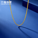 六福珠寶黃金項鏈福滿(mǎn)傳家古法肖邦鏈足金素鏈 計價(jià) 45.5cm-約5.01克-窄版