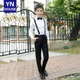 衣諾坊 兒童禮服套裝校服 小學(xué)生主持人花童 大合唱演出服 兒童演出禮服 黑色男:長(cháng)袖+長(cháng)褲+背帶+領(lǐng)結 160 (建議體重：81-95斤)