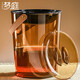夢(mèng)庭茶渣桶透明茶水桶12L濾茶桶帶過(guò)濾網(wǎng)干濕分離橙色
