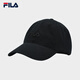 FILA【小臉帽】斐樂棒球帽百搭顯臉小抗菌汗帶運動帽遮陽帽鴨舌帽 正黑色-BK XS