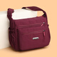 京臻女士背包中年媽媽包情人節中老年人女包包新款尼龍帆布單肩斜挎包 酒紅色