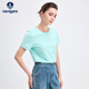 納維凱爾意大利小帆船女士簡(jiǎn)約基礎款圓領(lǐng)短袖T恤2325504501 綠 L 