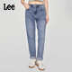 Lee25春夏新品411舒適小直腳五袋款中淺藍女牛仔褲 中淺藍 29 
