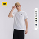 CAT卡特25春夏新品男士戶外經(jīng)典款雙色厚版發(fā)泡印花短袖T恤 白色 L