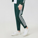 阿迪達斯（adidas）兒童輕運動(dòng)長(cháng)褲男女休閑寬松束腳運動(dòng)長(cháng)褲  深綠色/白色 152