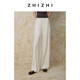 致知微風(fēng)系列ZHIZHI 月籠沙 休閑抽繩褲女2025新款寬松闊腿褲通勤松弛 雅白 S